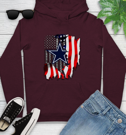 Dallas Cowboys NFL Football American Flag Youth Hoodie 7
