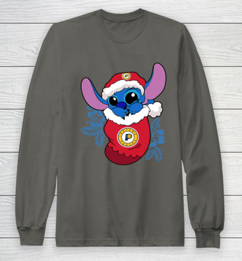 Indiana Pacers Christmas Stitch In The Sock Funny Disney NBA Long Sleeve T-Shirt 8