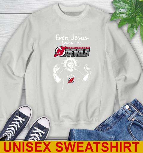 New Jersey Devils NHL Hockey Even Jesus Loves The Devils Shirt Sweatshirt 5