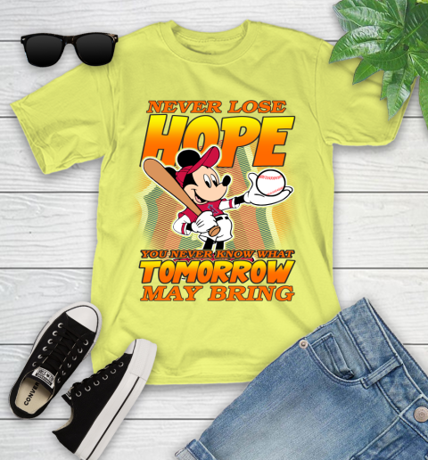 Los Angeles Angels MLB Baseball Mickey Disney Never Lose Hope Youth T-Shirt 10
