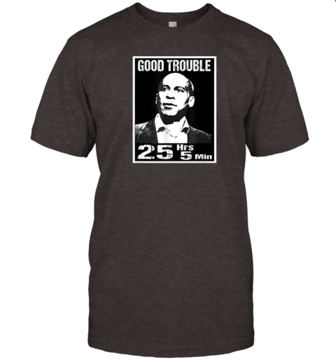 mtzi good trouble corey booker 25 hrs and 5 mins premium classic t shirt 2 front dark chocolate