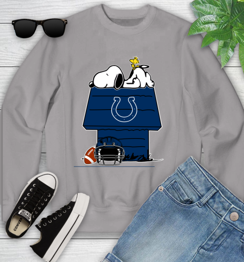 Indianapolis Colts NFL Football Snoopy Woodstock The Peanuts Movie Youth Sweatshirt 4