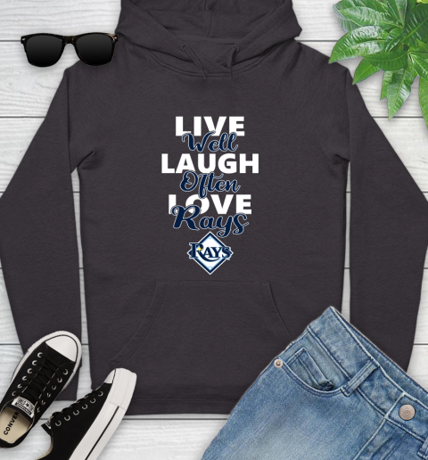 MLB Baseball Tampa Bay Rays Live Well Laugh Often Love Shirt Youth Hoodie 6