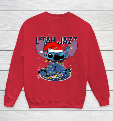 Utah Jazz NBA noel stitch Basketball Christmas Youth Sweatshirt 4