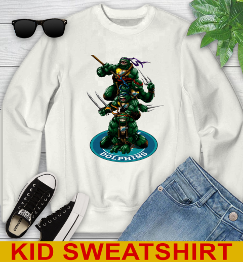 NFL Football Miami Dolphins Teenage Mutant Ninja Turtles Shirt Youth Sweatshirt
