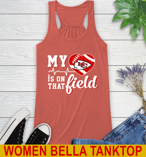 NFL My Heart Is On That Field Football Sports Kansas City Chiefs Racerback Tank 3