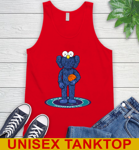 NBA Basketball Charlotte Hornets Kaws Bff Blue Figure Shirt Tank Top 6