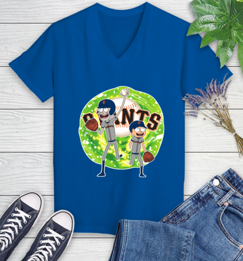 MLB San Francisco Giants Rick And Morty Baseball Sports Women's V-Neck T-Shirt 10