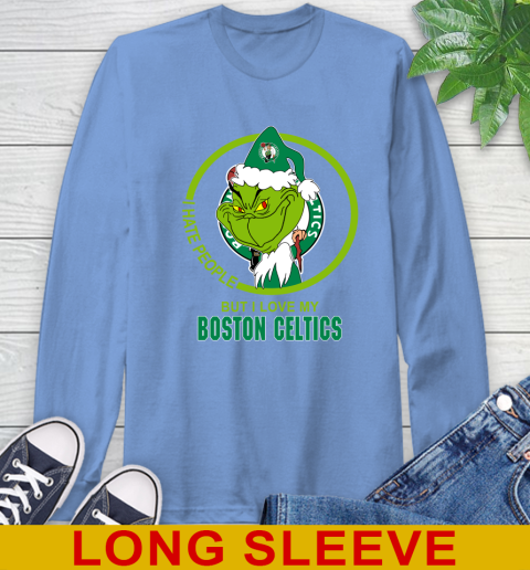 Boston Celtics NBA Christmas Grinch I Hate People But I Love My Favorite Basketball Team Long Sleeve T-Shirt 11