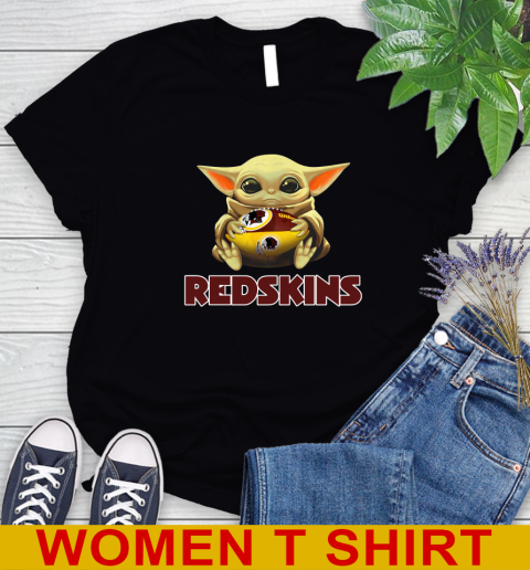 NFL Football Washington Redskins Baby Yoda Star Wars Shirt Women's T-Shirt 2