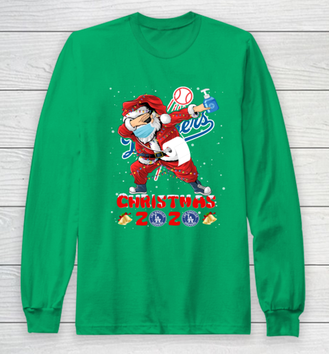 Los Angeles Dodgers Funny Santa Claus Dabbing Christmas 2020 MLB Long Sleeve T-Shirt 4