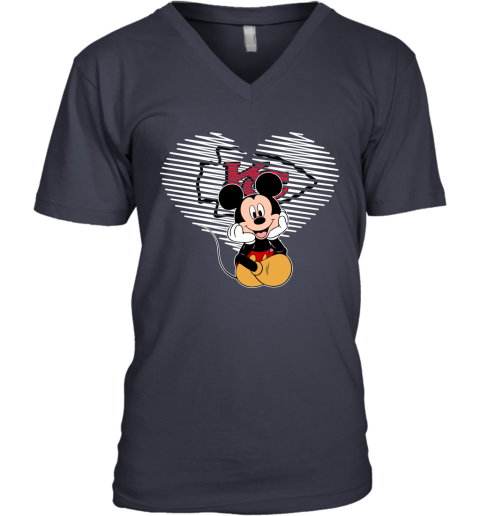 NFL Kansas City Chiefs The Heart Mickey Mouse Disney Football T Shirt ZqtGVuJxzVk v neck unisex 8 95 151514 front navy