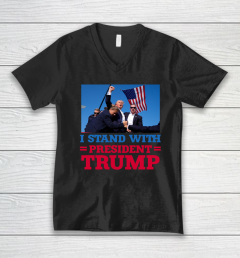 Trump Shot Shirt I Stand With President Trump V-Neck T-Shirt