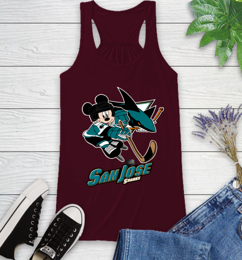 NHL San Jose Sharks Mickey Mouse Disney Hockey T Shirt Racerback Tank 3