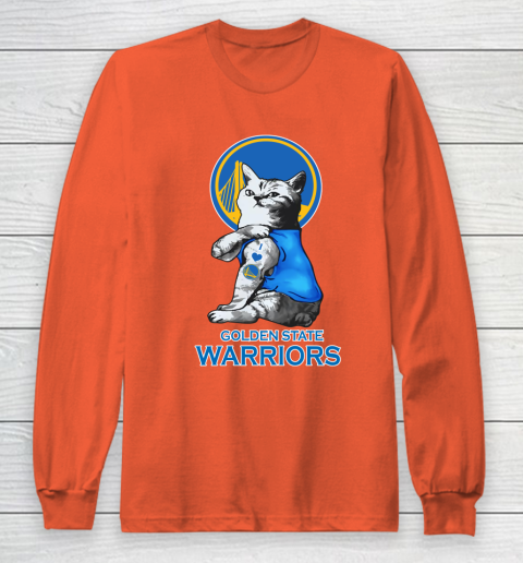 NBA Basketball My Cat Loves Golden State Warriors Long Sleeve T-Shirt 3