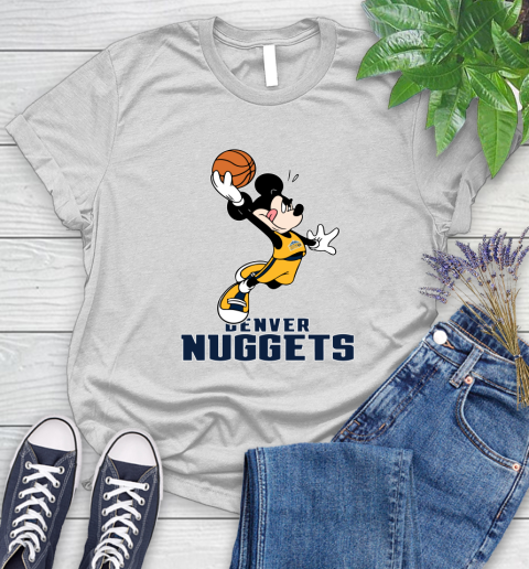 NBA Basketball Denver Nuggets Cheerful Mickey Mouse Shirt Women's T-Shirt 2