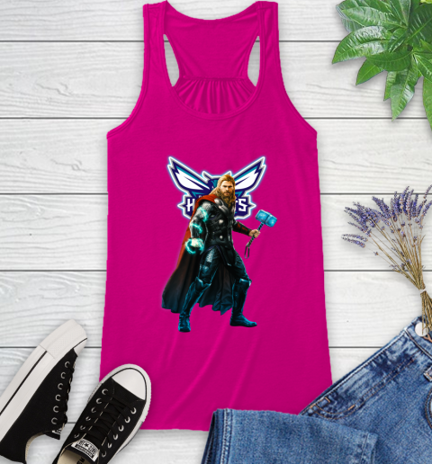 NBA Thor Avengers Endgame Basketball Charlotte Hornets Racerback Tank 8