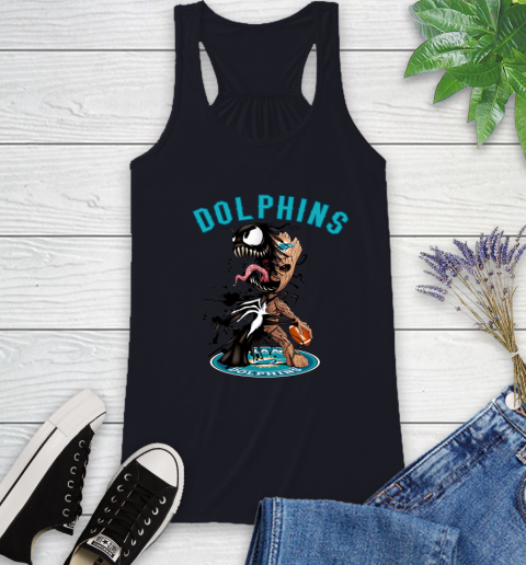 NFL Miami Dolphins Football Venom Groot Guardians Of The Galaxy Racerback Tank 10