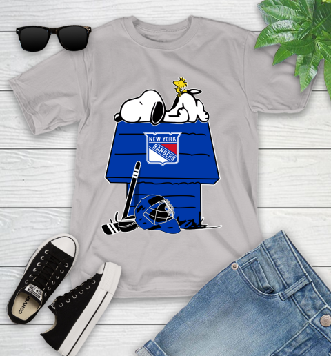 New York Rangers NHL Hockey Snoopy Woodstock The Peanuts Movie Youth T-Shirt 12