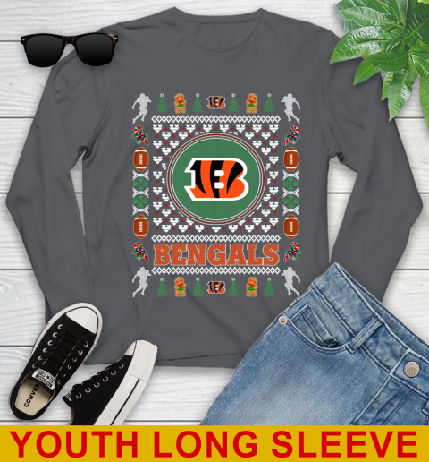 Cincinnati Bengals Merry Christmas NFL Football Loyal Fan Youth Long Sleeve 9