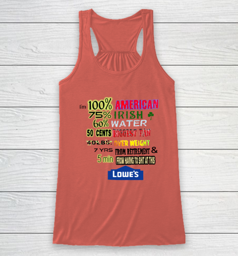 I'm 100 American 70 Irish Racerback Tank 2