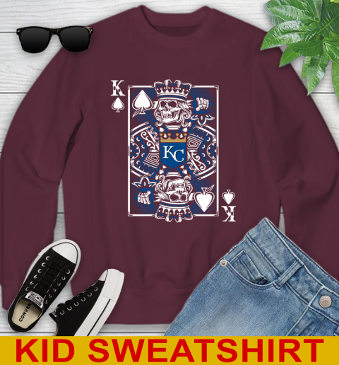 Kansas City Royals MLB Baseball The King Of Spades Death Cards Shirt Youth Sweatshirt 4