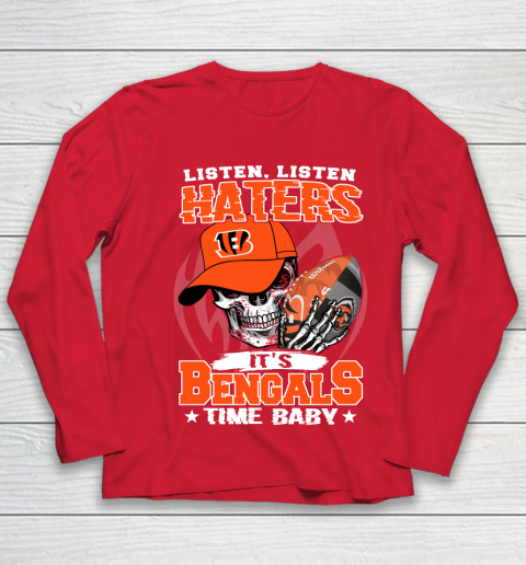 Listen Haters It is BENGALS Time Baby NFL Youth Long Sleeve 8