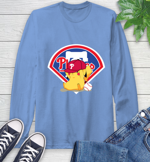 MLB Pikachu Baseball Sports Philadelphia Phillies Long Sleeve T-Shirt 11