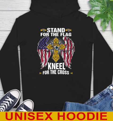 NFL Football Jacksonville Jaguars Stand For Flag Kneel For The Cross Shirt Hoodie