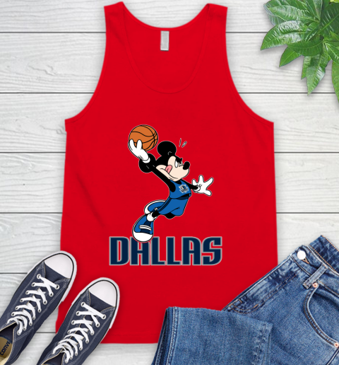 NBA Basketball Dallas Mavericks Cheerful Mickey Mouse Shirt Tank Top 6
