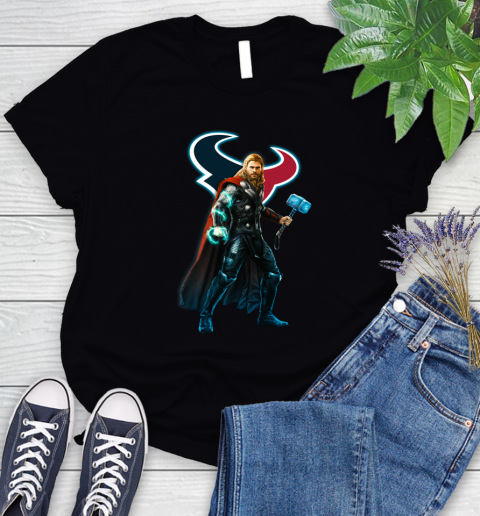 NFL Thor Avengers Endgame Football Houston Texans Women's T-Shirt 2