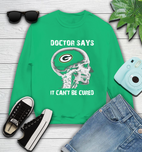 NFL Green Bay Packers Football Skull It Can't Be Cured Shirt Sweatshirt 7