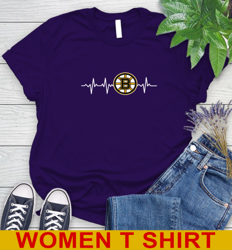 Boston Bruins NHL Hockey Heart Beat Shirt Women's T-Shirt 4