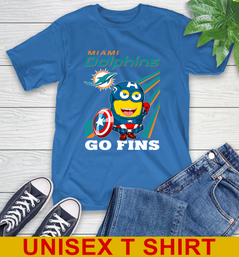 NFL Football Miami Dolphins Captain America Marvel Avengers Minion Shirt T-Shirt 11