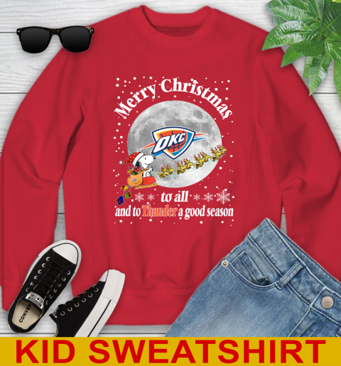 Oklahoma City Thunder Merry Christmas To All And To Thunder A Good Season NBA Basketball Sports Youth Sweatshirt 7