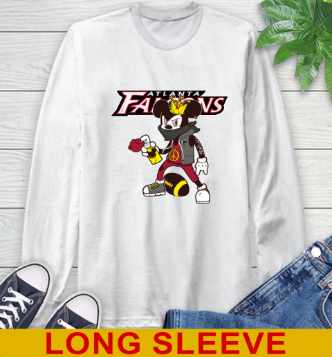 Atlanta Falcons NFL Football Mickey Peace Sign Sports Long Sleeve T-Shirt
