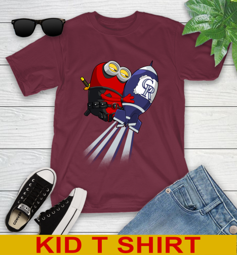 MLB Baseball Colorado Rockies Deadpool Minion Marvel Shirt Youth T-Shirt 5