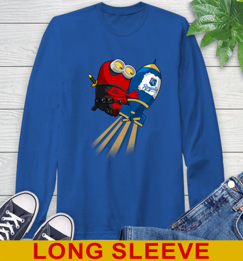 MLB Baseball Kansas City Royals Deadpool Minion Marvel Shirt Long Sleeve T-Shirt 11