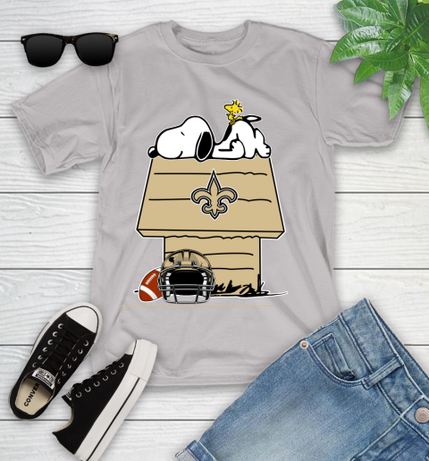 New Orleans Saints NFL Football Snoopy Woodstock The Peanuts Movie Youth T-Shirt 12