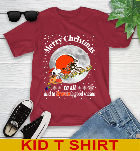 Cleveland Browns Merry Christmas To All And To Browns A Good Season NFL Football Sports Youth T-Shirt 12