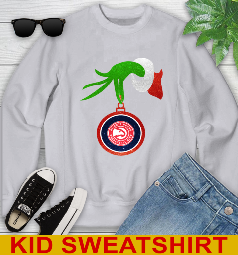 Atlanta Hawks Grinch Merry Christmas NBA Basketball Youth Sweatshirt 4