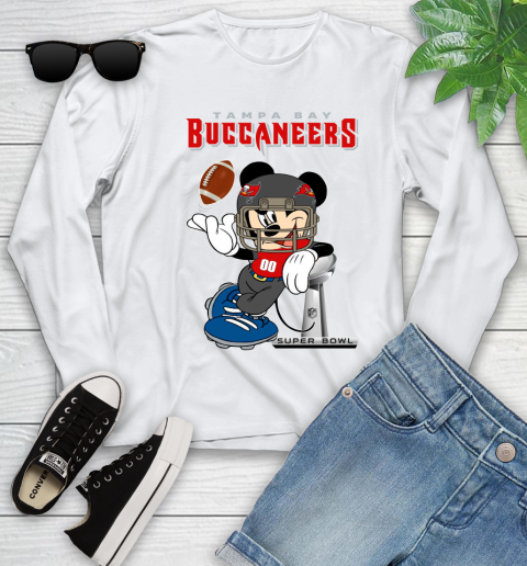 NFL Tampa Bay Buccaneers Mickey Mouse Disney Super Bowl Football T Shirt Youth Long Sleeve