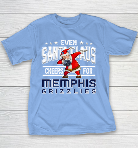 Memphis Grizzlies Even Santa Claus Cheers For Christmas NBA Youth T-Shirt 8