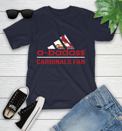 MLB A Badass St.Louis Cardinals Fan Adidas Baseball Sports Youth T-Shirt 2