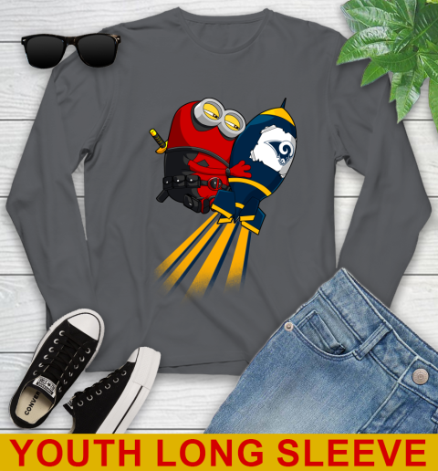 NFL Football Los Angeles Rams Deadpool Minion Marvel Shirt Youth Long Sleeve 9