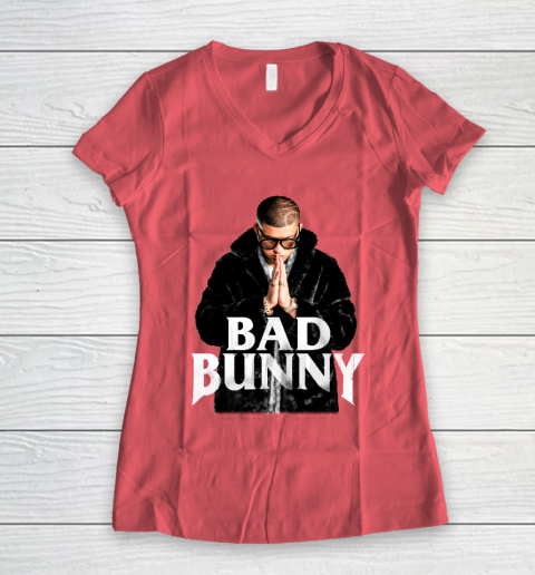 Top Best Design Bad Bunny Women's V-Neck T-Shirt 4