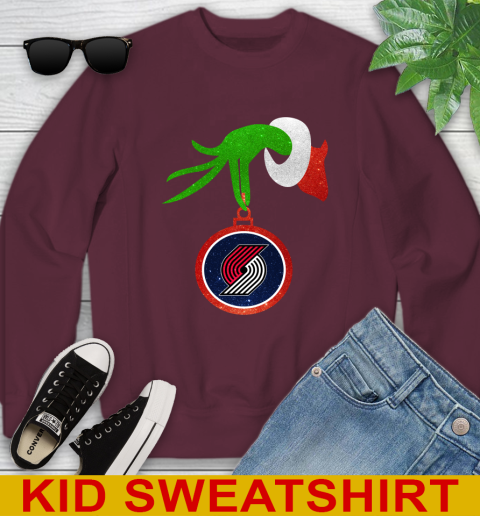 Portland Trail Blazers Grinch Merry Christmas NBA Basketball Youth Sweatshirt 5