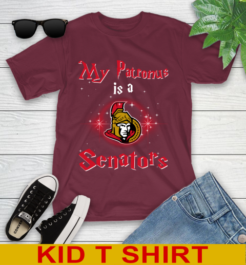 NHL Hockey Harry Potter My Patronus Is A Ottawa Senators Youth T-Shirt 5