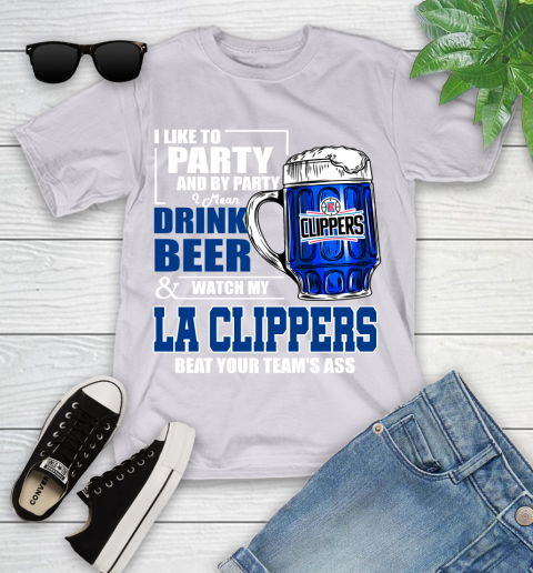 NBA Drink Beer and Watch My LA Clippers Beat Your Team's Ass Basketball Youth T-Shirt 4