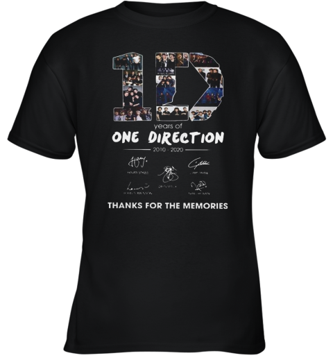 10 Years Of One Direction 2010 2020 Signatures Youth T-Shirt